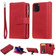 iPhone 11 Pro 2 in 1 Solid Color Zipper Shockproof Protective Case with Card Slots & Bracket & Photo Holder & Wallet Function - Red