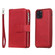 iPhone 11 Pro 2 in 1 Solid Color Zipper Shockproof Protective Case with Card Slots & Bracket & Photo Holder & Wallet Function - Red