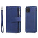 iPhone 11 Pro 2 in 1 Solid Color Zipper Shockproof Protective Case with Card Slots & Bracket & Photo Holder & Wallet Function - Blue