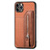 iPhone 11 Pro Carbon Fiber Horizontal Flip Zipper Wallet Phone Case - Brown