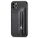 iPhone 11 Pro Carbon Fiber Horizontal Flip Zipper Wallet Phone Case - Black