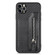 iPhone 11 Pro Carbon Fiber Horizontal Flip Zipper Wallet Phone Case - Black
