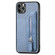 iPhone 11 Pro Carbon Fiber Horizontal Flip Zipper Wallet Phone Case - Blue