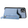 iPhone 11 Pro Carbon Fiber Horizontal Flip Zipper Wallet Phone Case - Blue