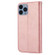iPhone 11 Pro Cubic Grid Calf Texture Magnetic Closure Leather Phone Case - Rose Gold
