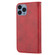 iPhone 11 Pro Cubic Grid Calf Texture Magnetic Closure Leather Phone Case - Red