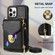 iPhone 11 Pro Zipper Hardware Card Wallet Phone Case - Black