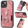 iPhone 11 Pro Retro Skin-feel Ring Card Wallet Phone Case - Pink