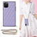 iPhone 11 Pro Elegant Rhombic Pattern Microfiber Leather +TPU Shockproof Case with Crossbody Strap Chain  - Purple