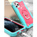 iPhone 11 Pro PC + Rubber 3-layers Shockproof Protective Case with Rotating Holder  - Mint Green + Rose Red