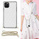 iPhone 11 Pro Elegant Rhombic Pattern Microfiber Leather +TPU Shockproof Case with Crossbody Strap Chain  - White