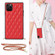 iPhone 11 Pro Elegant Rhombic Pattern Microfiber Leather +TPU Shockproof Case with Crossbody Strap Chain  - Red