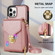 iPhone 11 Pro Zipper Hardware Card Wallet Phone Case - Rose Gold