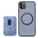 iPhone 11 Carbon Fiber Leather Card Magsafe Magnetic Phone Case - Blue