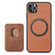 iPhone 11 Carbon Fiber Leather Card Magsafe Magnetic Phone Case - Brown