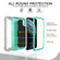 iPhone 11 Pro PC + Rubber 3-layers Shockproof Protective Case with Rotating Holder  - Grey White + Mint Green