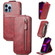 Zipper Wallet Vertical Flip Leather Phone Case iPhone 11 Pro - Red