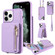 iPhone 11 Pro Crossbody Lanyard Zipper Wallet Leather Phone Case - Purple