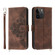 iPhone 11 Pro Skin-feel Flowers Embossed Wallet Leather Phone Case - Brown