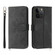 iPhone 11 Pro Skin-feel Flowers Embossed Wallet Leather Phone Case - Black