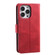 iPhone 11 Pro Nail Skin Feel Stitching Calf Texture Leather Phone Case - Red