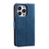 iPhone 11 Pro Nail Skin Feel Stitching Calf Texture Leather Phone Case - Blue