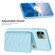 iPhone 11 Pro BF26 Wave Pattern Card Bag Holder Phone Case - Blue