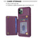 iPhone 11 Pro BF25 Square Plaid Card Bag Holder Phone Case - Dark Purple