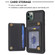 iPhone 11 Pro BF25 Square Plaid Card Bag Holder Phone Case - Black