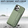 iPhone 11 Pro Carbon Fiber Magnetic Card Bag TPU+PU Shockproof Back Cover Case with Holder & Card Slot & Photo Frame  - Green