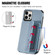 iPhone 11 Pro Carbon Fiber Magnetic Card Bag TPU+PU Shockproof Back Cover Case with Holder & Card Slot & Photo Frame  - Blue