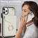 iPhone 11 Pro Rhombic Texture Card Bag Phone Case with Long Lanyard - White