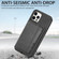 iPhone 11 Pro Carbon Fiber Magnetic Card Bag TPU+PU Shockproof Back Cover Case with Holder & Card Slot & Photo Frame  - Black