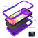 iPhone 11 Pro Wave Pattern 3 in 1 Silicone+PC Shockproof Protective Case - Purple