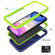 iPhone 11 Pro Wave Pattern 3 in 1 Silicone+PC Shockproof Protective Case - Navy+Olivine