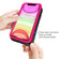 iPhone 11 Pro Wave Pattern 3 in 1 Silicone+PC Shockproof Protective Case - Black+Hot Pink