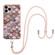 iPhone 11 Pro Electroplating Pattern IMD TPU Shockproof Case with Neck Lanyard  - Pink Scales