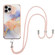 iPhone 11 Pro Electroplating Pattern IMD TPU Shockproof Case with Neck Lanyard - Milky Way White Marble