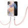 iPhone 11 Pro Electroplating Pattern IMD TPU Shockproof Case with Neck Lanyard - Milky Way White Marble