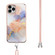 iPhone 11 Pro Electroplating Pattern IMD TPU Shockproof Case with Neck Lanyard - Milky Way White Marble