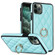 iPhone 11 Pro Rhombic PU Leather Phone Case with Ring Holder - Blue