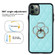 iPhone 11 Pro Rhombic PU Leather Phone Case with Ring Holder - Blue
