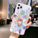 iPhone 11 Pro Colorful Laser Flower Series IMD TPU Mobile Phone CaseWith Ring Bracket Rhinestones - Begonia Flowers KC2