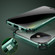 iPhone 11 Pro Four-corner Shockproof Anti-peeping Magnetic Metal Frame Double-sided Tempered Glass Case  - Dark Green