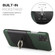 iPhone 11 Pro Fierre Shann Oil Wax Texture Genuine Leather Back Cover Case with 360 Degree Rotation Holder & Card Slot  - Green