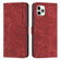 iPhone 11 Pro Skin Feel Stripe Pattern Leather Phone Case with Lanyard - Red