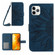 iPhone 11 Pro Skin Feel Sun Flower Pattern Flip Leather Phone Case with Lanyard - Inky Blue