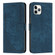 iPhone 11 Pro Skin Feel Stripe Pattern Leather Phone Case with Lanyard - Blue