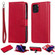 iPhone 11 Pro Solid Color Horizontal Flip Protective Case with Holder & Card Slots & Wallet & Photo Frame & Lanyard - Red