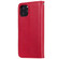 iPhone 11 Pro Solid Color Horizontal Flip Protective Case with Holder & Card Slots & Wallet & Photo Frame & Lanyard - Red